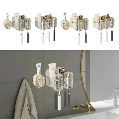 Automatic Toothpaste Squeezer and Magnetic Toothbrush Holder