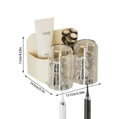 Automatic Toothpaste Squeezer and Magnetic Toothbrush Holder