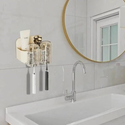 Automatic Toothpaste Squeezer and Magnetic Toothbrush Holder