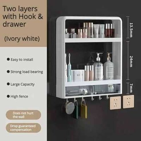 Bathroom Organizer Punch-free Wall-mounted Shelf