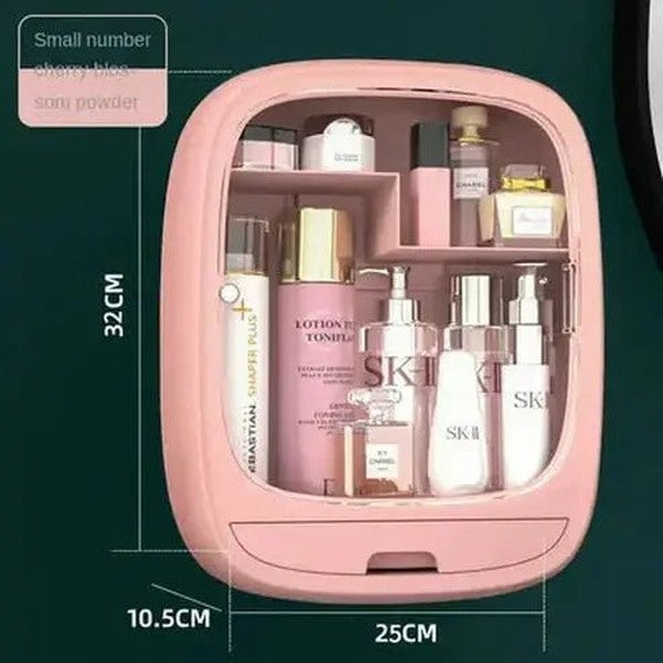 Bathroom Wall Hanging Makeup Storage Box without Punching