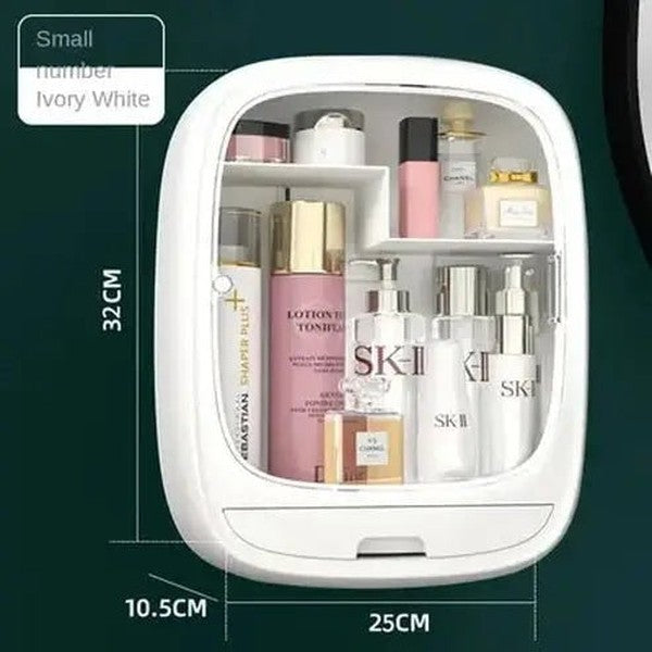 Bathroom Wall Hanging Makeup Storage Box without Punching