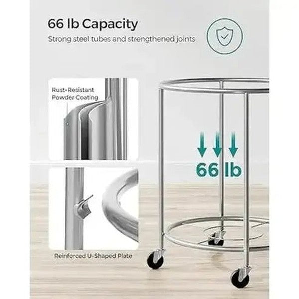 Canvas Round Laundry Basket with Wheels