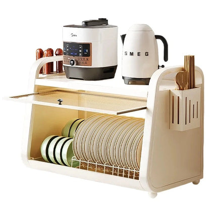 Carbon Steel Dish and Utensil Organizer, Kitchen Tableware Rack