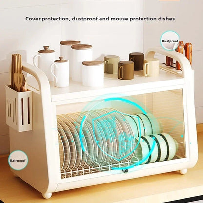 Carbon Steel Dish and Utensil Organizer, Kitchen Tableware Rack