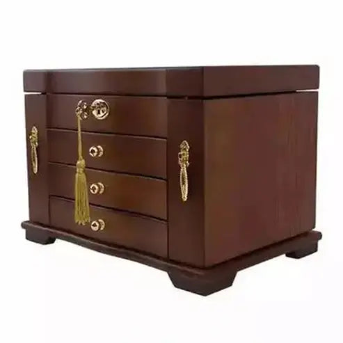 Chinese Luxury Large Solid Wooden Jewelry Box