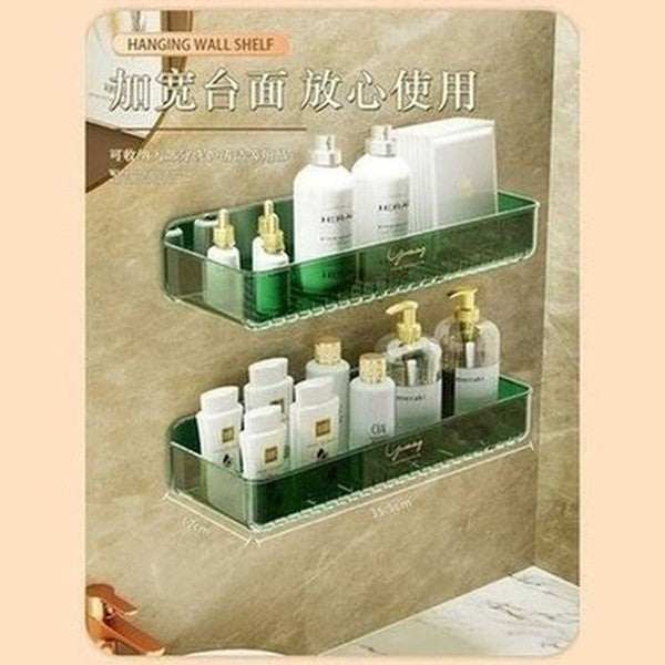 Clear Bathroom Shelf Toilet Sink Wall Hanging Storage Padded Bathroom Organizer for Cosmetics Wall Mounted Punch Free. Type: Bathroom Accessory Mounts.