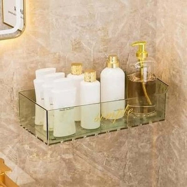 Clear bathroom storage rack for shampoo