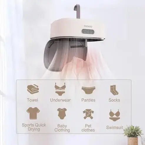 Compact Portable Clothes Dryer with UV LED Sterilization Bag