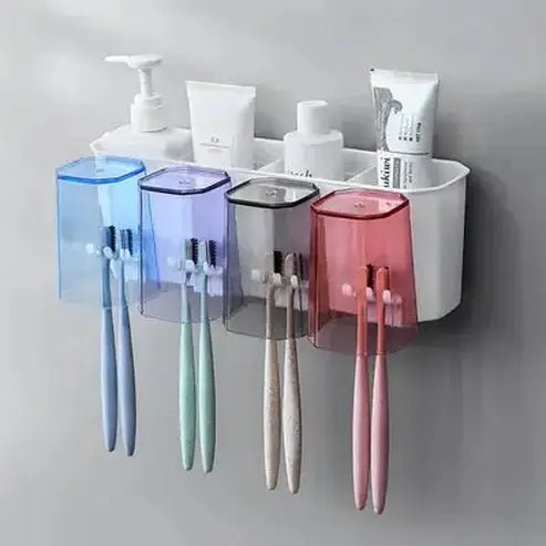 Convenient Wall-Mounted Toothbrush Holder Set