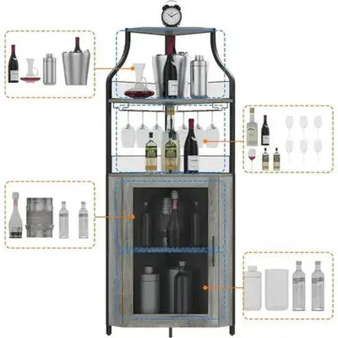 Corner Wine Bar Cabinet