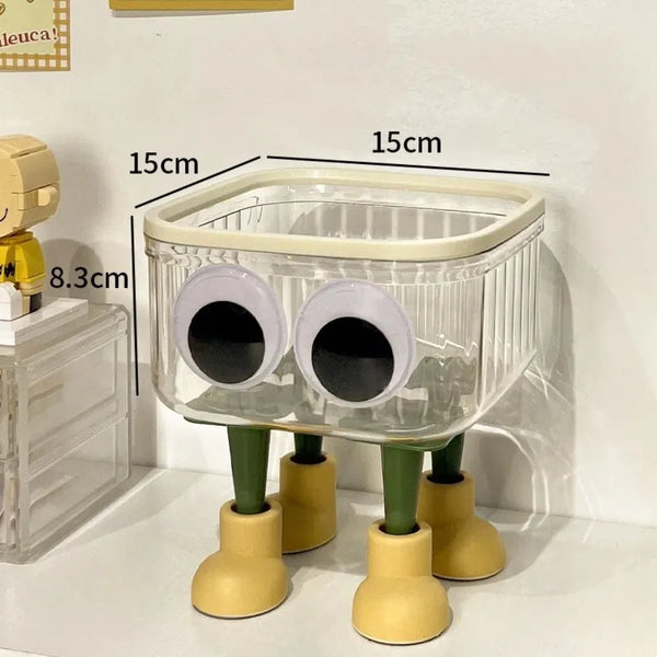 Creative Desktop Storage Box, Transparent with Lid, Waste Paper Basket