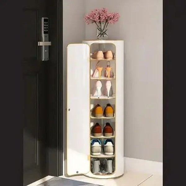 Cylindrical Shoe Storage Rack with a 360° Rotating Design