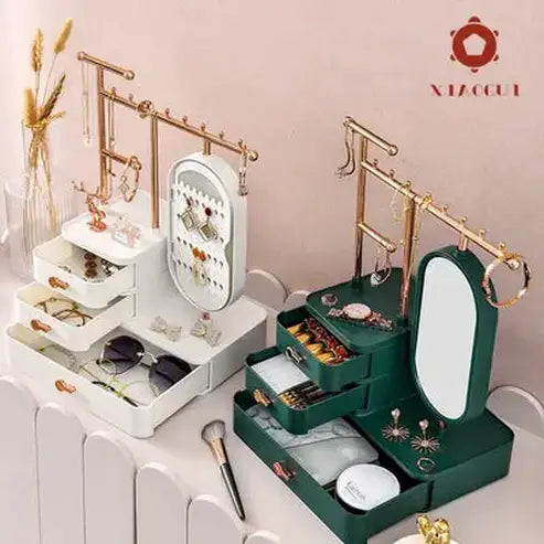 Desktop organizer for jewelry and makeup