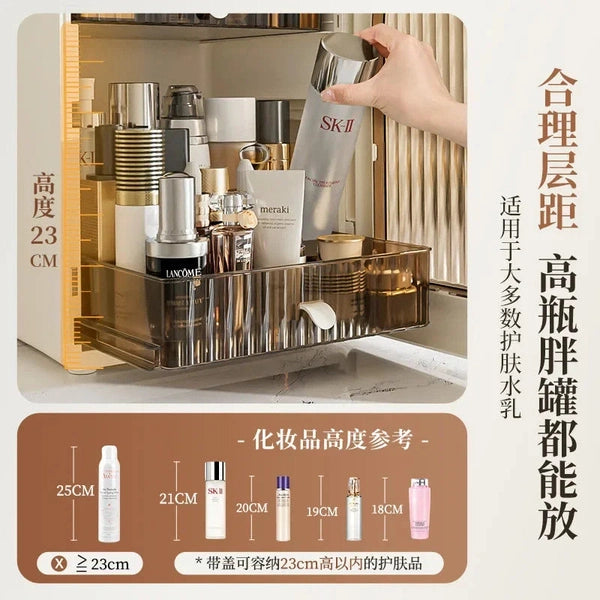 Desktop Cosmetics Storage Box, Large Capacity Dresser Cosmetic Cabinet