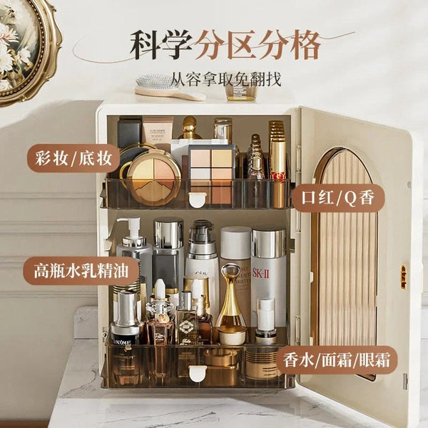 Desktop Cosmetics Storage Box, Large Capacity Dresser Cosmetic Cabinet