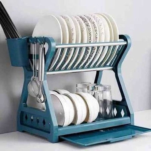 Double Layer Dish Drying Rack Over Sink Organizer Dish Dryer
