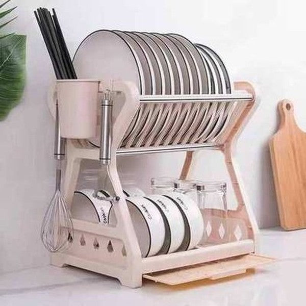 Double Layer Dish Drying Rack Over Sink Organizer Dish Dryer