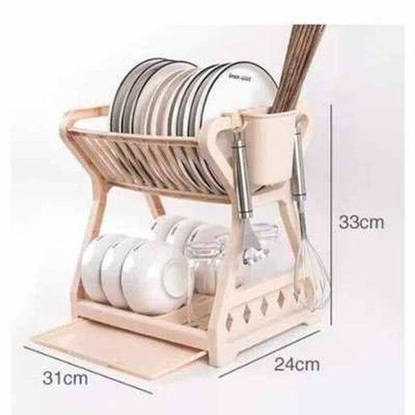 Double Layer Dish Drying Rack Over Sink Organizer Dish Dryer