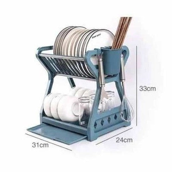 Double Layer Dish Drying Rack Over Sink Organizer Dish Dryer