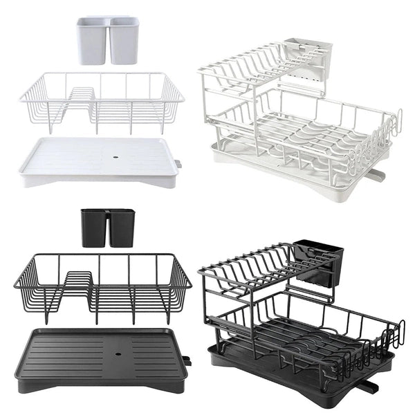 Double-layer Bowl Drying Rack, Space Saving Dish Drainer, Rust-Proof Stainless Steel