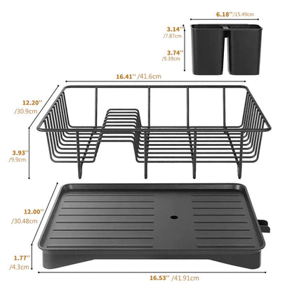 Double-layer Bowl Drying Rack, Space Saving Dish Drainer, Rust-Proof Stainless Steel