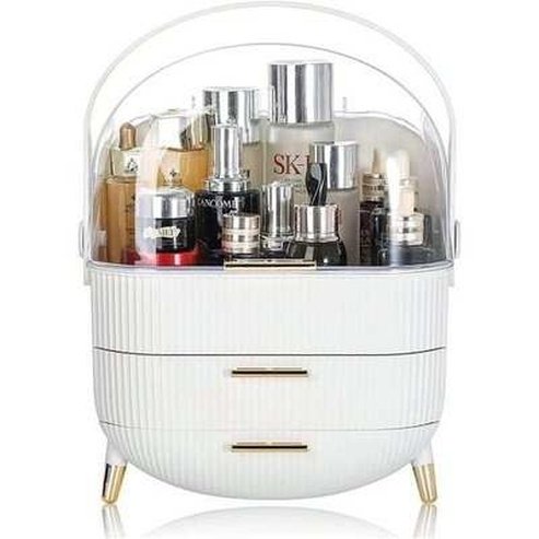 Dresser Organizer Container with Lid and Drawers