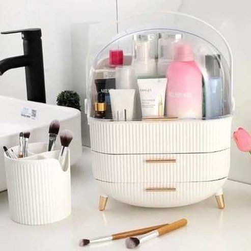 Dresser Organizer Container with Lid and Drawers