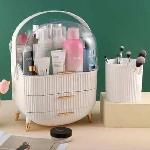 Dresser Organizer Container with Lid and Drawers