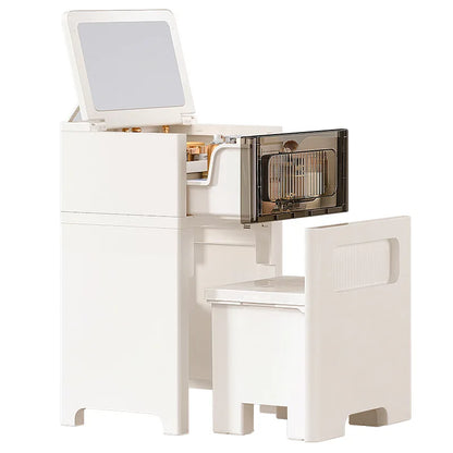 Dresser Chest Cabinet with Integrated Small Makeup Table, Flip Cabinet