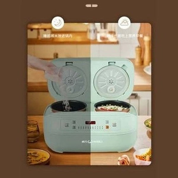 Dual-burner Rice Cooker Steam Pot