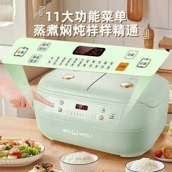 Dual-burner Rice Cooker Steam Pot