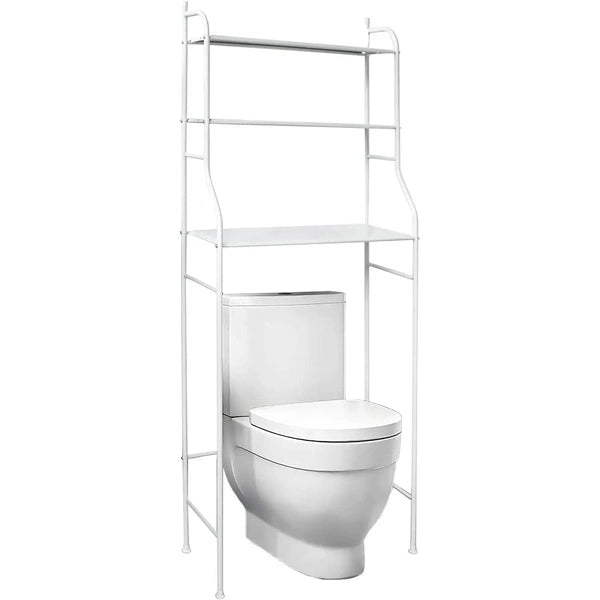 White Metal Bathroom Cabinet with 3 Shelves