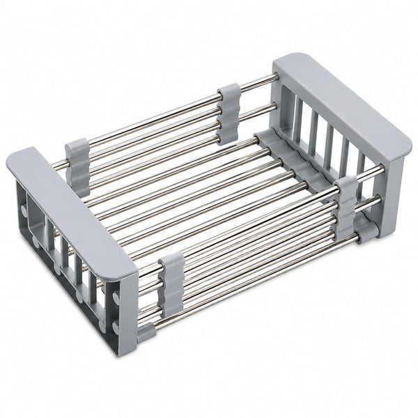 Adjustable over sink dish drying rack