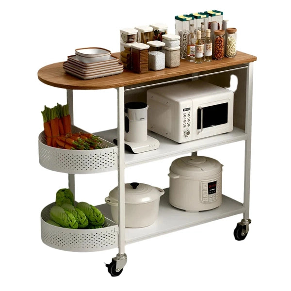 Floor-to-Ceiling Multi-Layer Kitchen Rack Trolley - Storage Solution