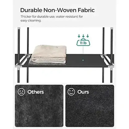 Foldable Fabric Wardrobe: 12-Compartment Bedroom Organizer