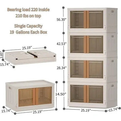 Folding Storage Bin with Wheels & Handle
