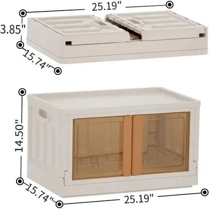 Folding Storage Bin with Wheels & Handle