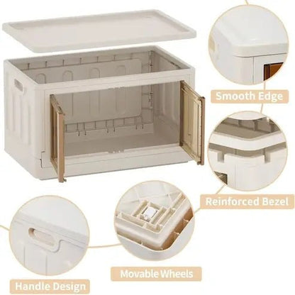 Folding Storage Bin with Wheels & Handle