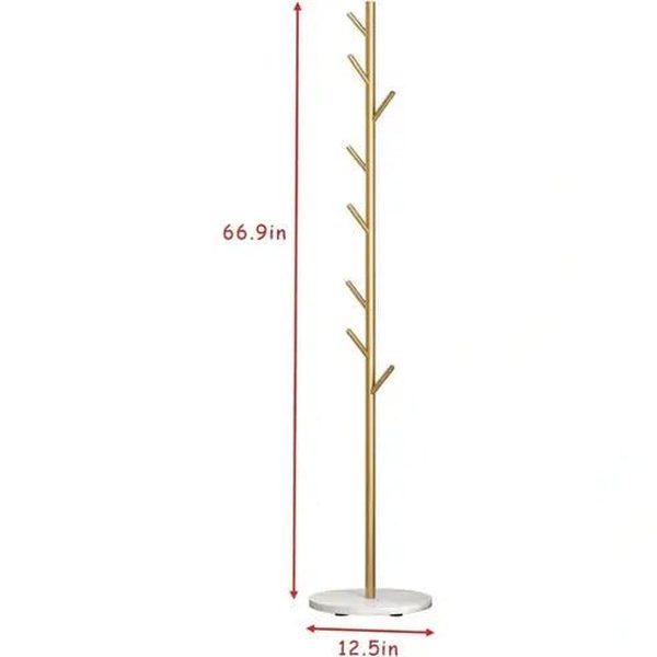 Gold Coat Rack with Hooks
