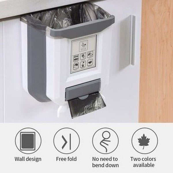 Large Capacity Collapsible Hanging Cabinet Trash Can Plastic Car Trash Can Kitchen Cabinet Garbage Storage. Waste Containment. Type: Trash Cans & Wastebaskets.