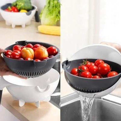 9 in 1 Multifunction Vegetable Cutter with Drainer Basket