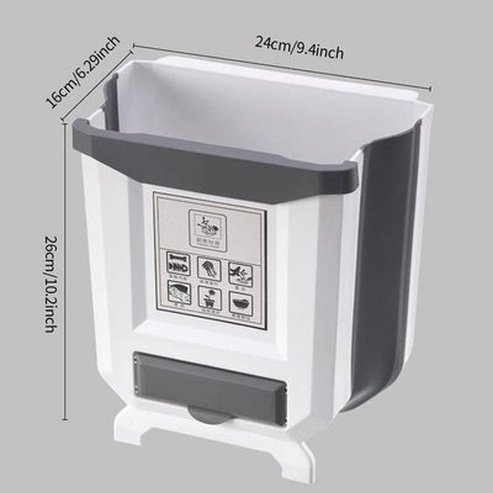 Large Capacity Collapsible Hanging Cabinet Trash Can Plastic Car Trash Can Kitchen Cabinet Garbage Storage. Waste Containment. Type: Trash Cans & Wastebaskets.