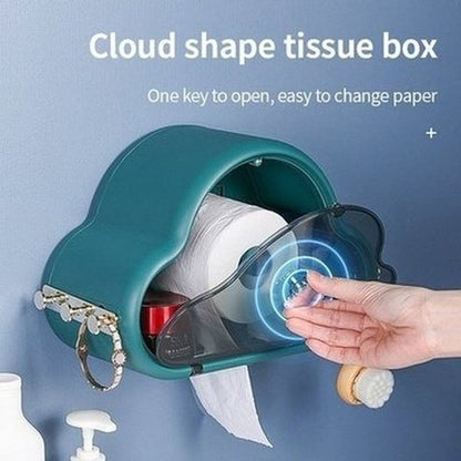 Cloud Shape Tissue Storage Box Bathroom Wall Mounted Multifunction Waterproof Paper Holder Face Towel Organizer Box. Bathroom Accessories. Type: Facial Tissue Holders.