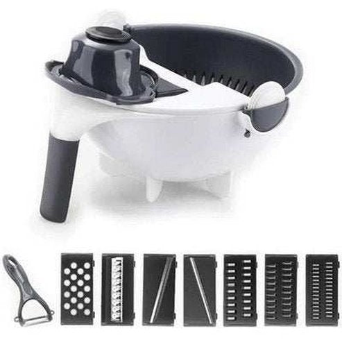 9 in 1 Multifunction Vegetable Cutter with Drainer Basket