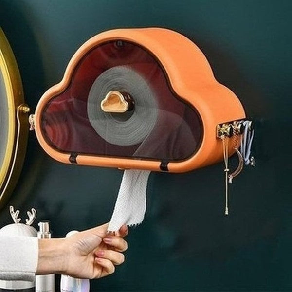 Cloud Shape Tissue Storage Box Bathroom Wall Mounted Multifunction Waterproof Paper Holder Face Towel Organizer Box. Bathroom Accessories. Type: Facial Tissue Holders.