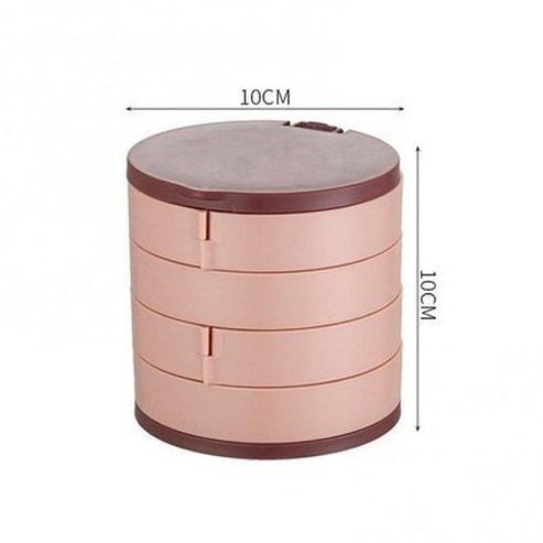 rotating plastic jewelry storage container jewelry holder earring ring box cosmetic beauty container organizer with mirror. type: household storage containers