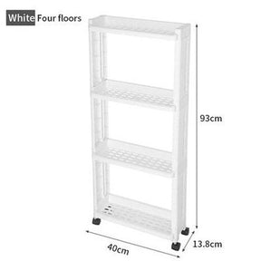 Bath Organizer Shelf Kitchen Storage Rack Shelves Rack with 4 Wheels Removable With Wheels Gap Holder
