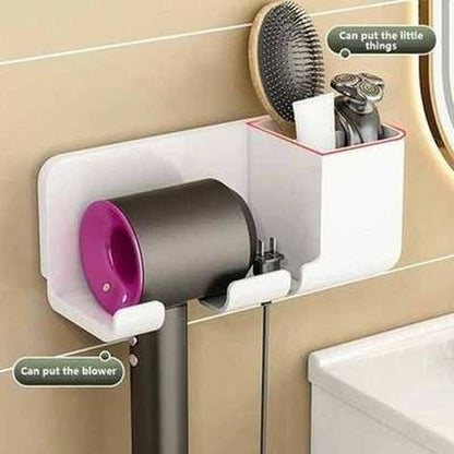Hair Dryer Holder Wall Mounted Bathroom Shelf Storage