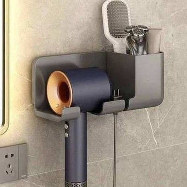 Hair Dryer Holder Wall Mounted Bathroom Shelf Storage